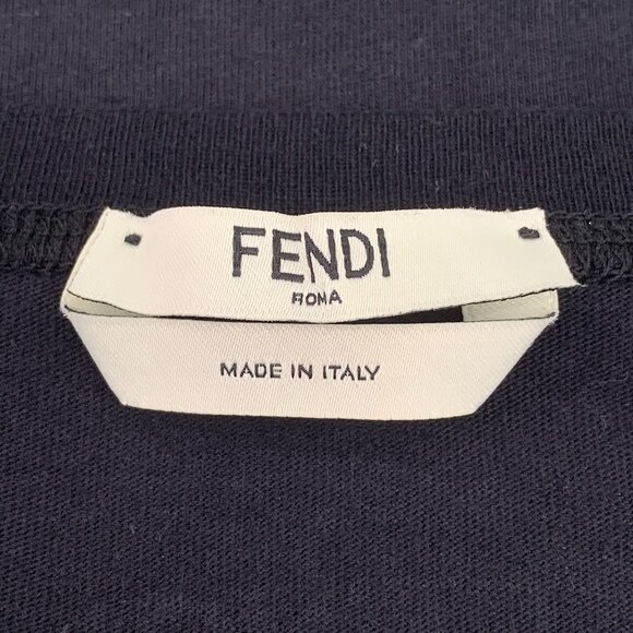 Fendi Womens T-Shirt Black With Red Graphic Print Size 40 Cotton Crew Neck Short - Picture 3 of 6